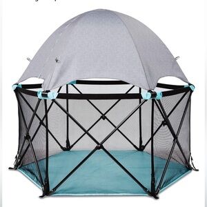 Summer Infant Pop ‘N Play Deluxe Ultimate Playard, Aqua Splash - Full Coverage